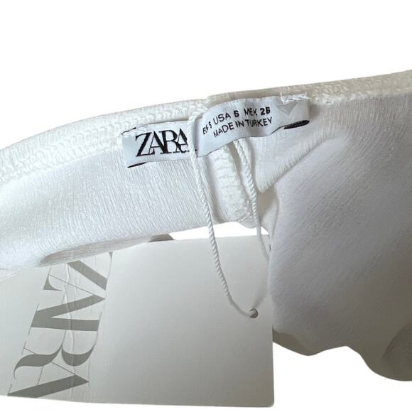 Zara NWT Midi Draped White Dress Size Small S - Picture 6 of 6